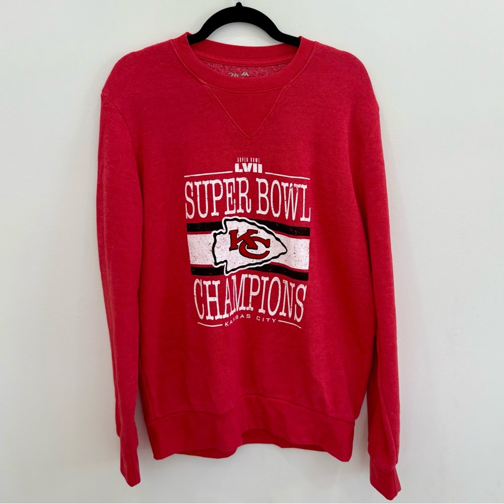 NWOT- Majestic Threads Kansas City Chiefs Super Bowl LVII Champions Sweatshirt